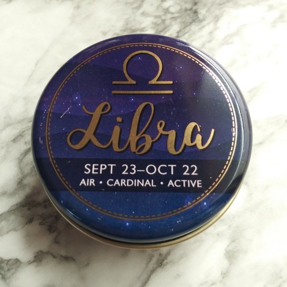 Libra Zodiac Sign Tin Candle (3 oz) - Picture 6 of 7